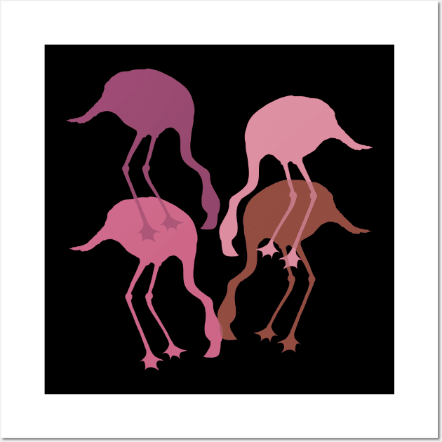 Pink Flamingo Camouflage Pattern Wall Art by IvyLilyArt